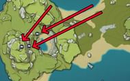 The final locations (Image via HoYoverse)